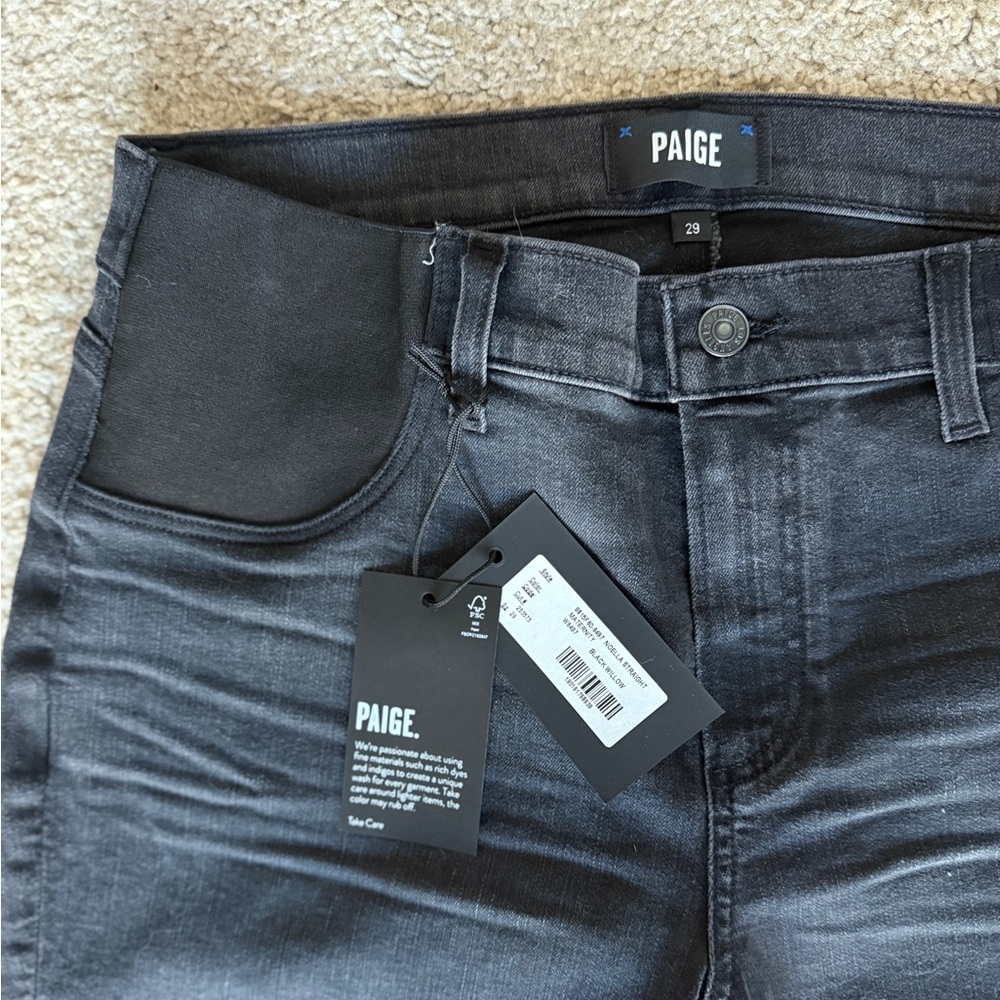 PAIGE Women’s Noella Straight Maternity Jeans - Black Willow